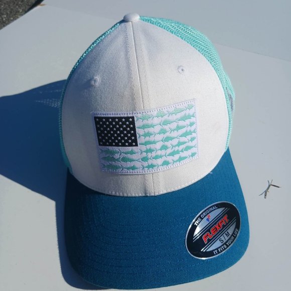 PFG Size OS White Blue Men's CAP - Picture 2 of 8